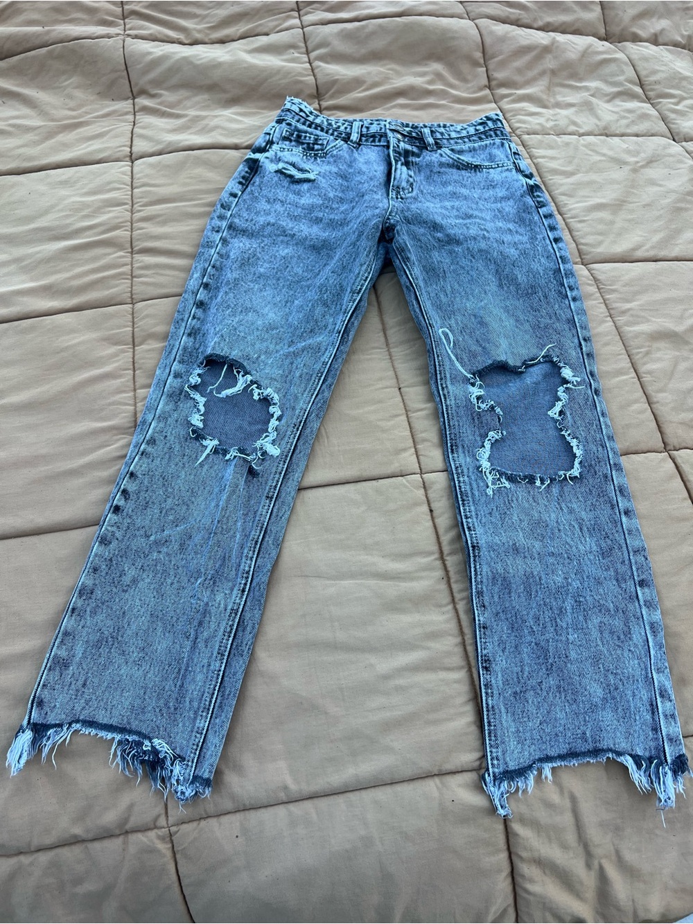Vervet Black Acid Washed Distressed High Waist Jeans Size 26”